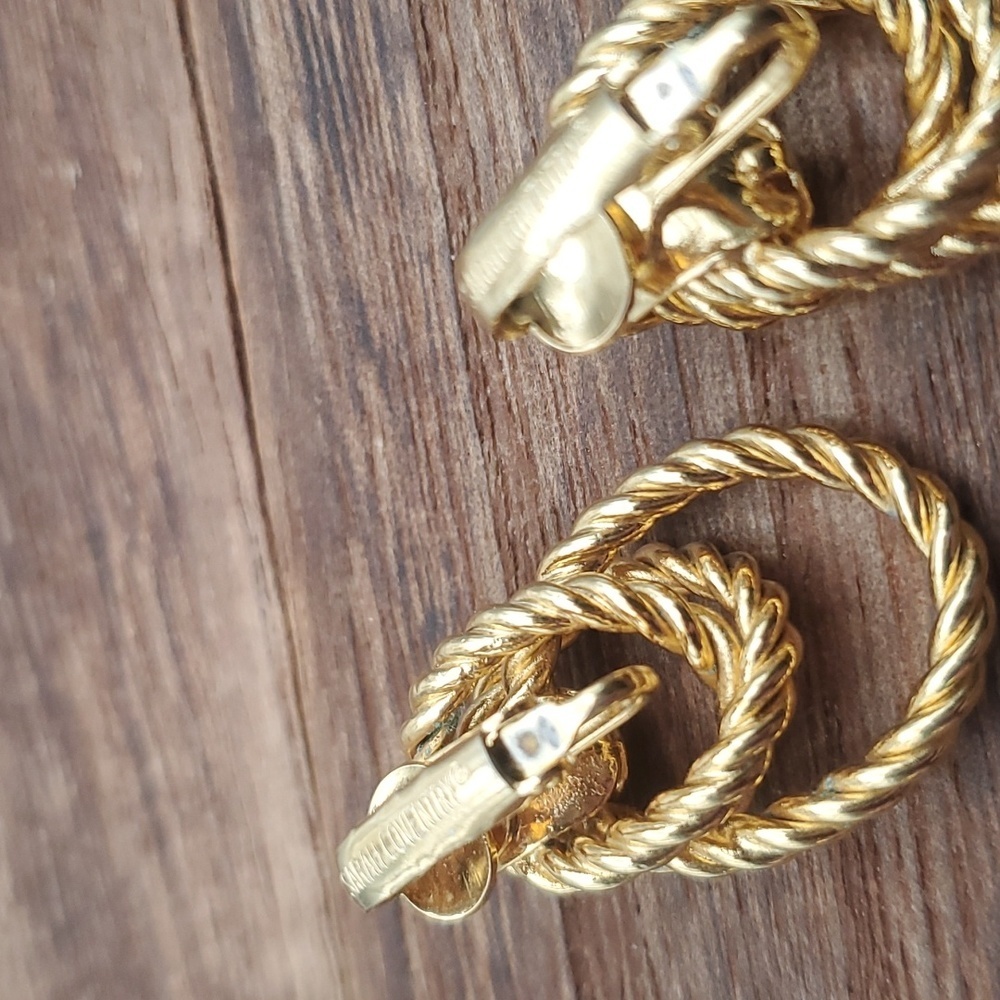 Sarah Coventry doorknocker estate earrings braided E835 - Picture 4 of 6